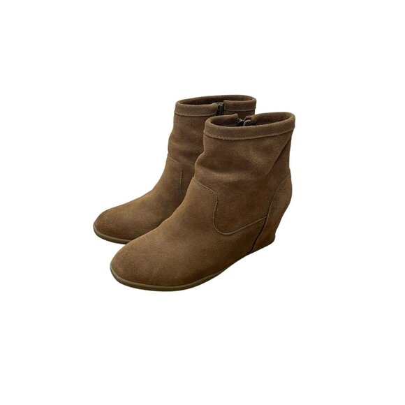 Minnetonka Suede Brown Wedge Ankle Boots Women’s Size 7 - Picture 1 of 8